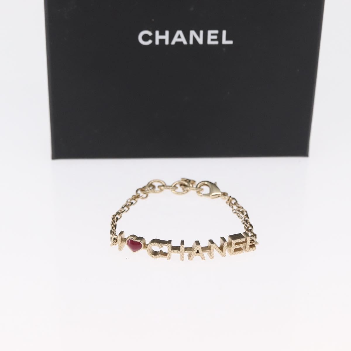 Chanel I Love Chanel Bracelet Metal With Resin Gold Metal Bracelet Jewelry (Pre-Owned)