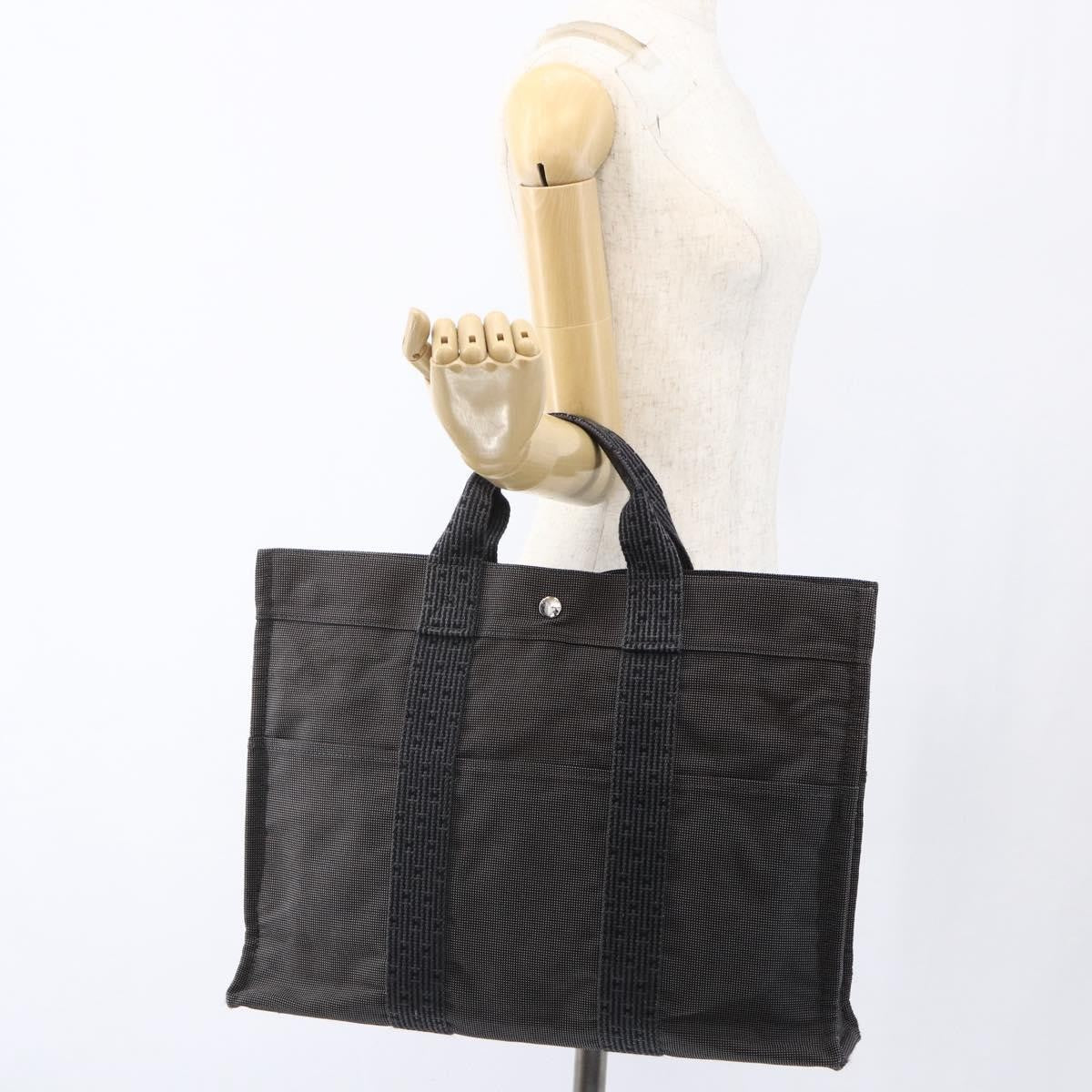 Hermes Fourre-Tout Herline Canvas Gray Canvas Tote Bag Bag (Pre-Owned)