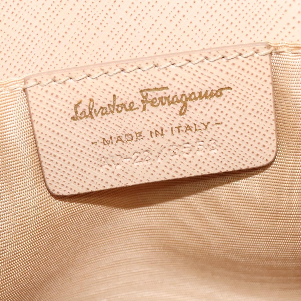 Salvatore Ferragamo Ginny Crossbody Bag Leather Beige Leather Shoulder Bag Bag (Pre-Owned)