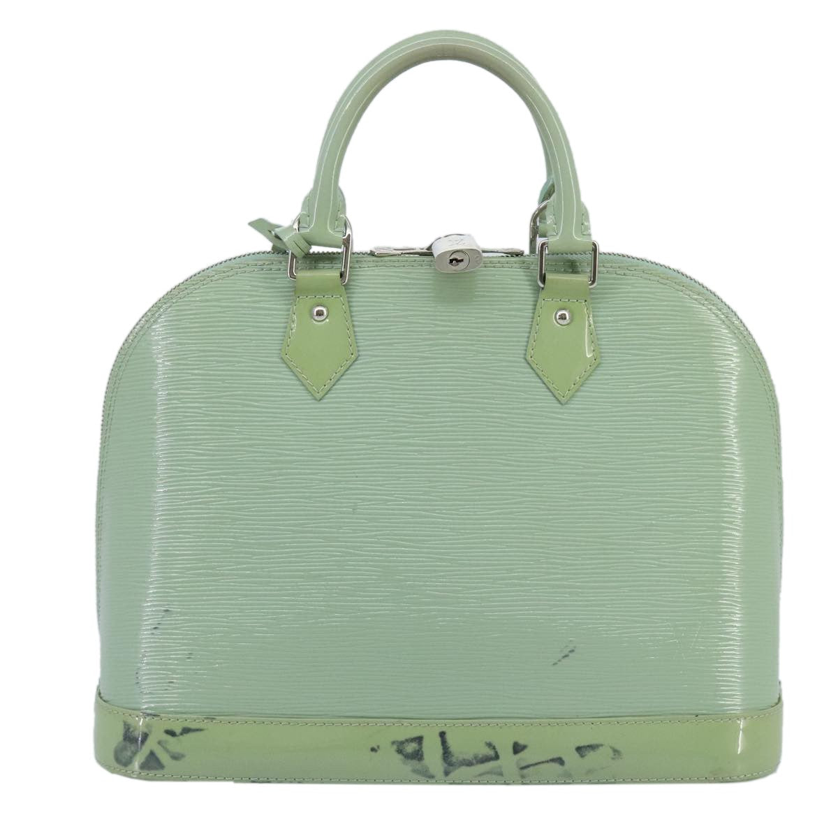 Louis Vuitton Alma Handbag Electric Epi Leather Green Patent_Leather Handbag (Pre-Owned)