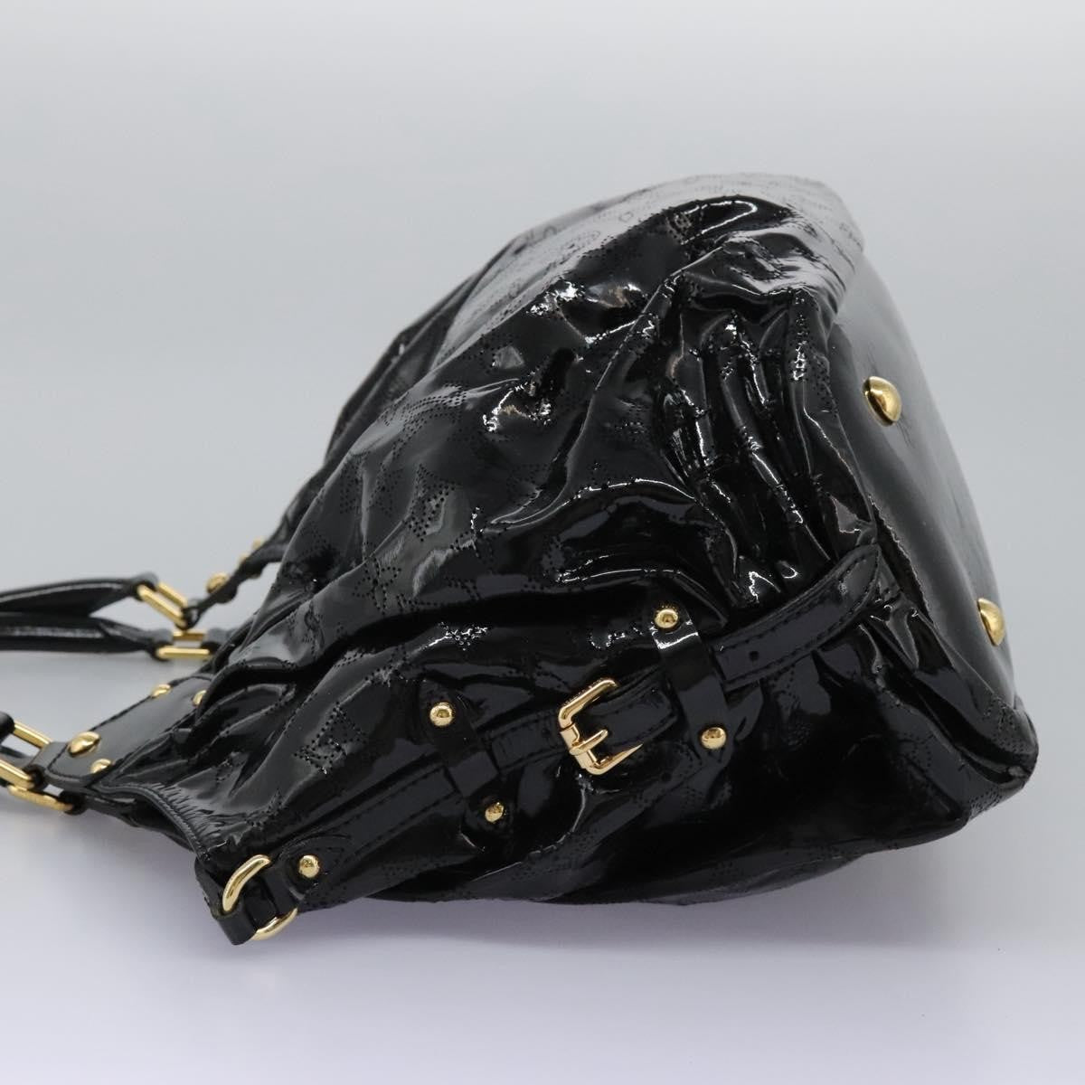 Louis Vuitton L Hobo Surya Leather Black Patent_Leather Handbag (Pre-Owned)