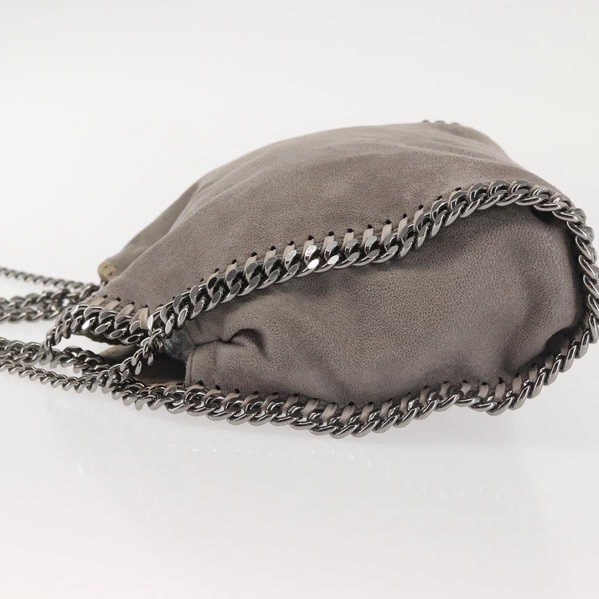 Stella Mccartney Falabella Fold Over Crossbody Bag Suede Gray Synthetic Shoulder Bag Bag (Pre-Owned)