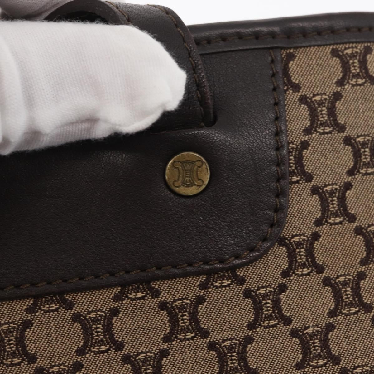 Celine Vintage Macadam Handbag Canvas Beige Canvas Handbag (Pre-Owned)