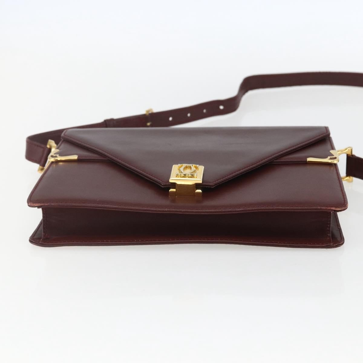 Cartier Must De Cartier Shoulder Bag Leather Burgundy Leather Shoulder Bag Bag (Pre-Owned)