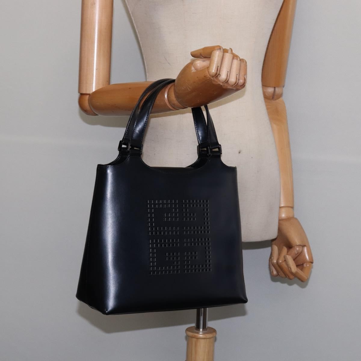 Givenchy Vintage 4G Handbag Leather Navy Leather Handbag (Pre-Owned)