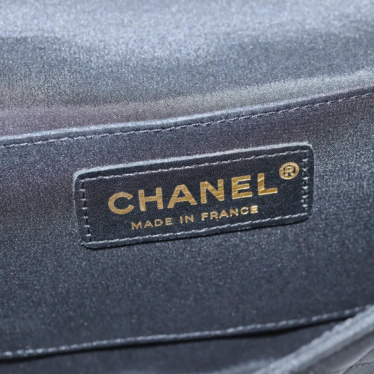 Chanel Chain Flap Shoulder Bag Quilted Nylon Black Nylon Shoulder Bag Bag (Pre-Owned)