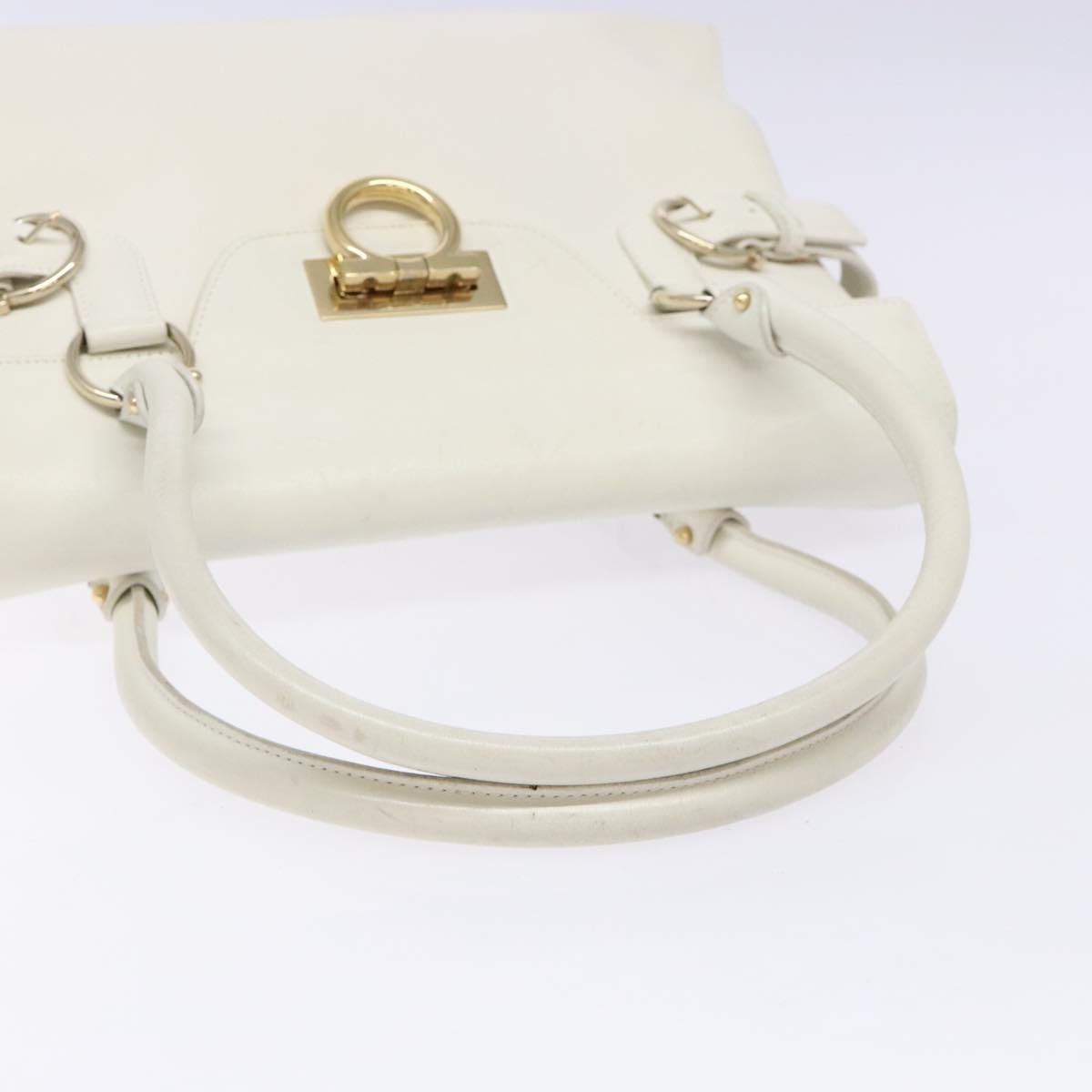 Salvatore Ferragamo Virna Satchel Leather White Leather Handbag (Pre-Owned)