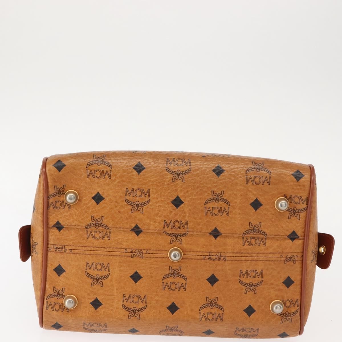 MCM Visetos Logogramme Handbag Canvas And Leather Brown Pvc Handbag (Pre-Owned)