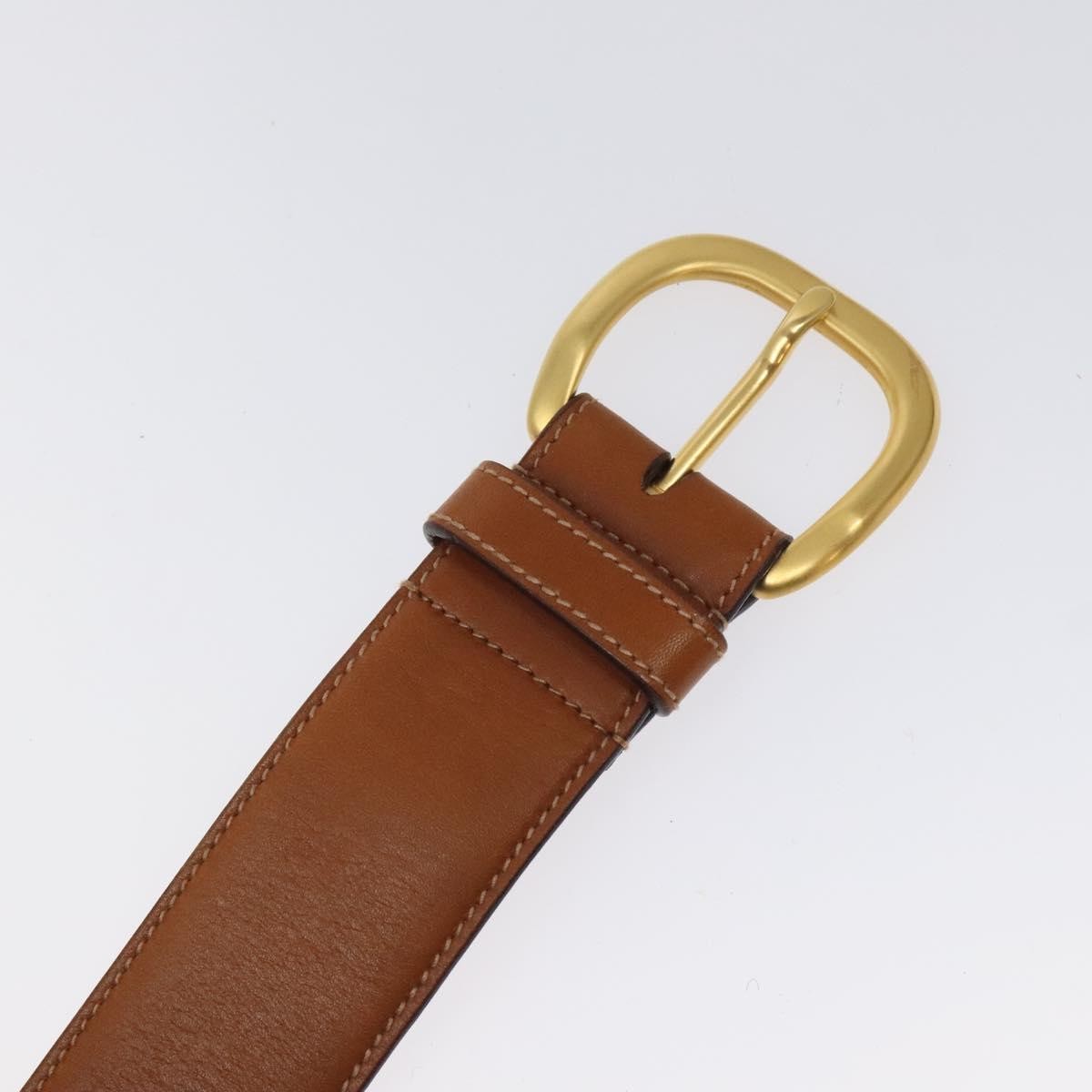 Gucci Round Buckle Belt Leather Brown Leather Belts Accessory (Pre-Owned)