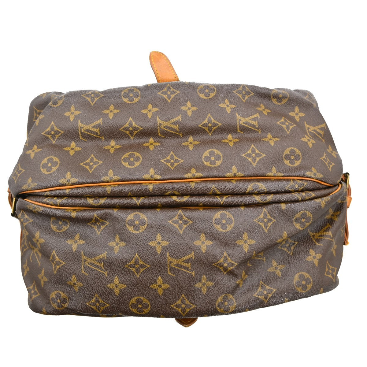Louis Vuitton Saumur Handbag Monogram Canvas Brown Canvas Shoulder Bag Bag (Pre-Owned)
