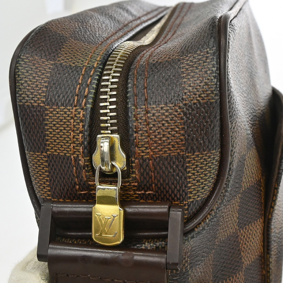 Louis Vuitton Olav Handbag Damier Brown Canvas Shoulder Bag Bag (Pre-Owned)
