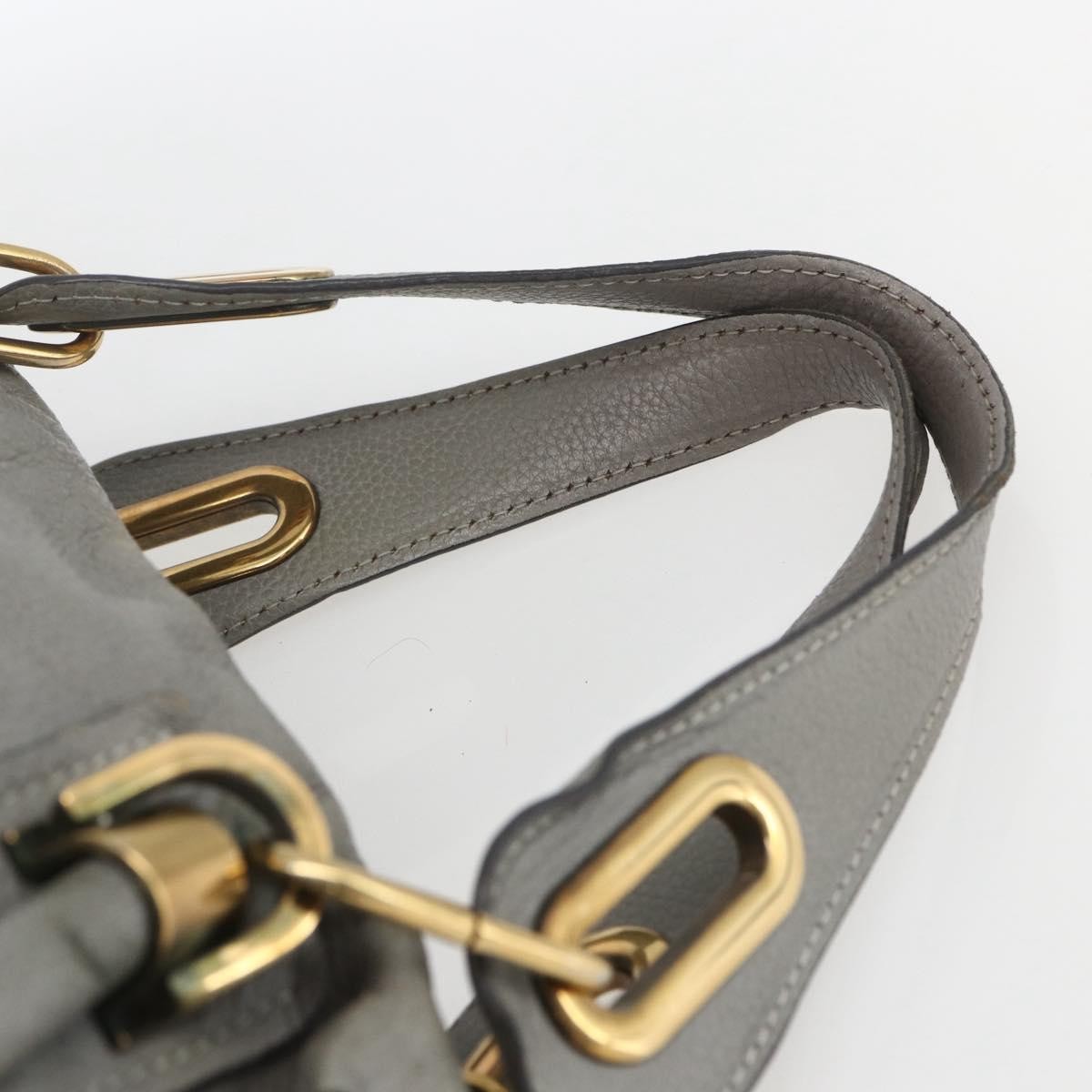 Chloe Paraty Top Handle Bag Leather Gray Leather Handbag (Pre-Owned)