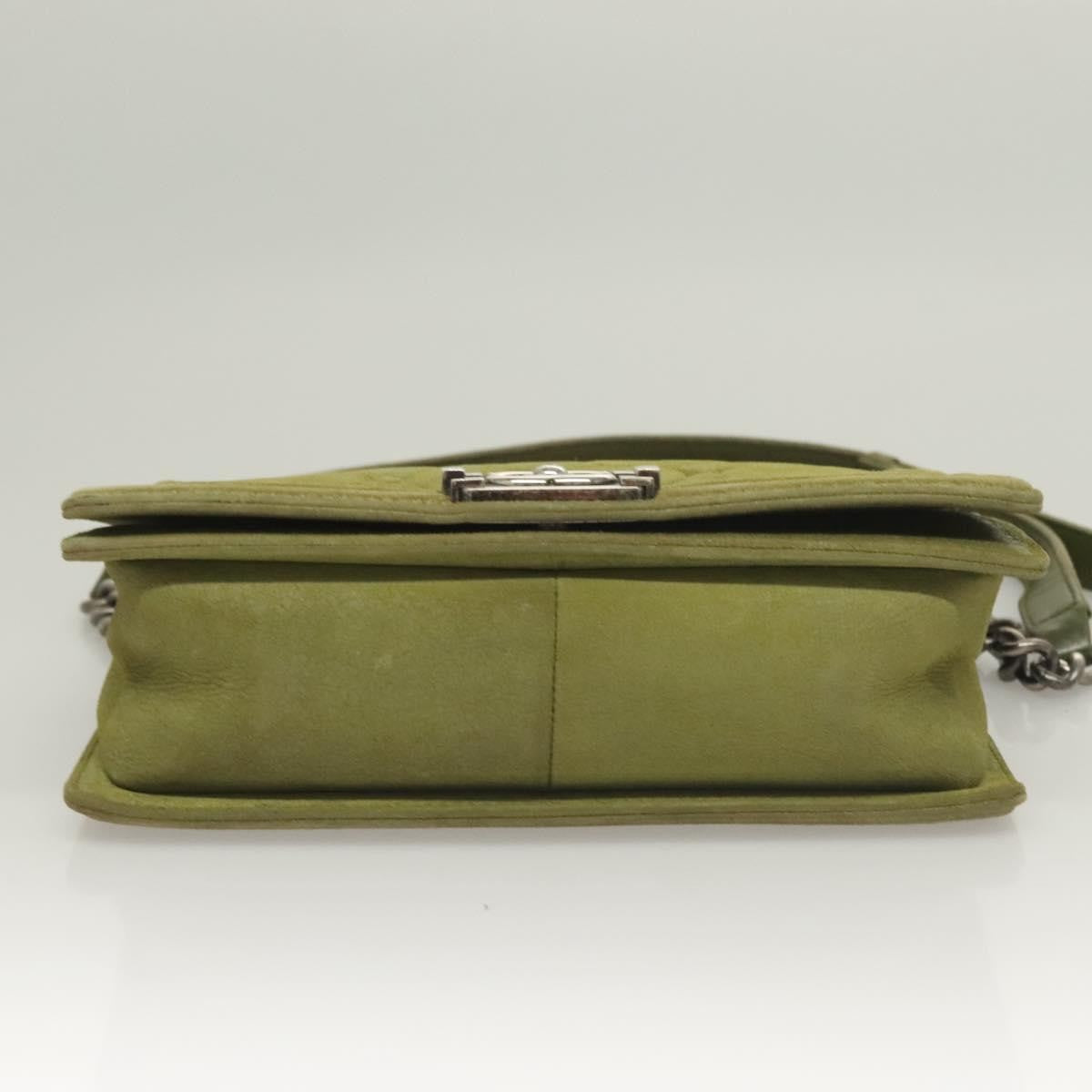 Chanel Celtic Boy Flap Bag Suede Green Suede Shoulder Bag Bag (Pre-Owned)