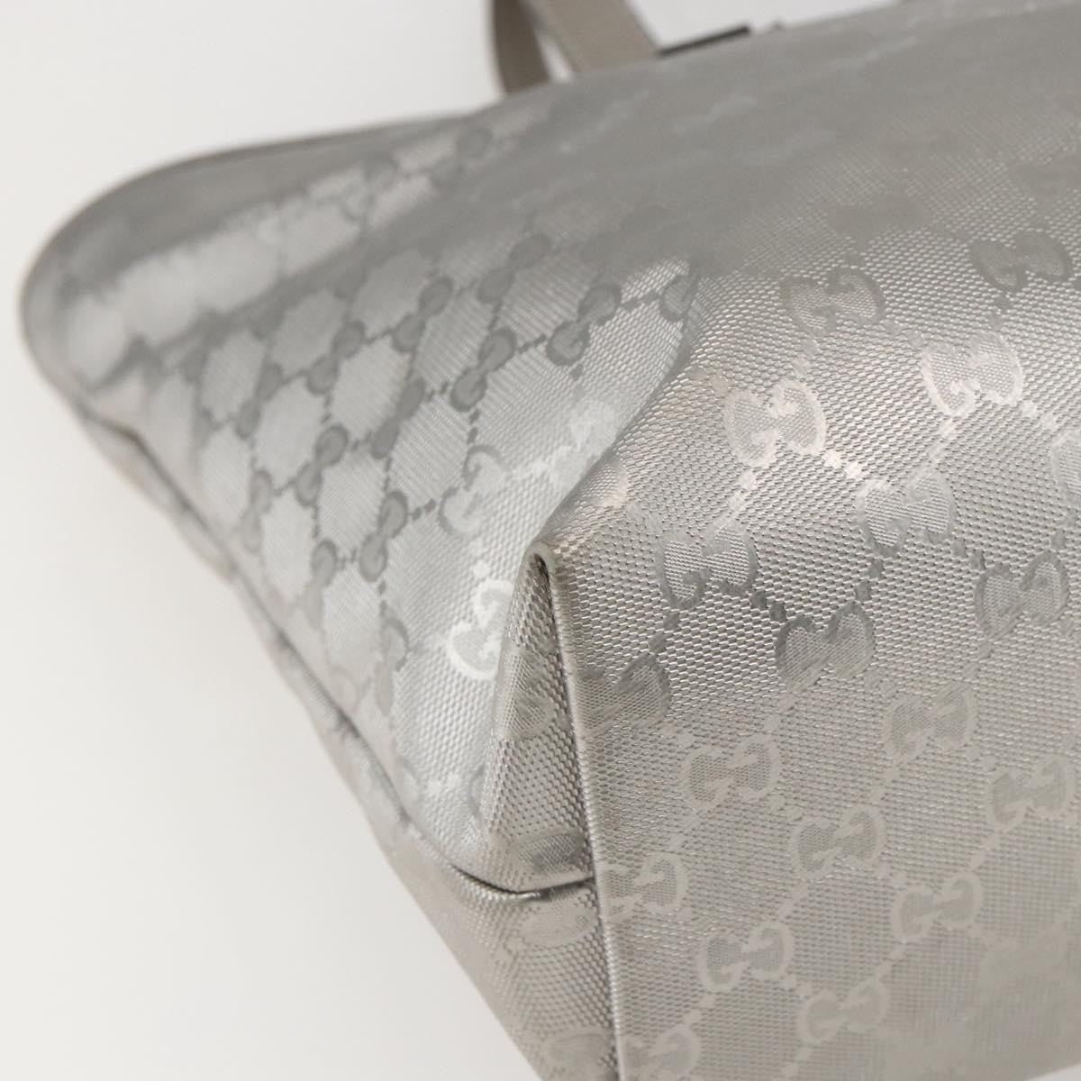 Gucci Plus Tote Gg Imprime Silver Canvas Tote Bag Bag (Pre-Owned)