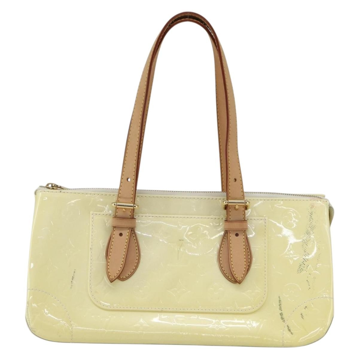 Louis Vuitton Rosewood Avenue Handbag Monogram Vernis Yellow Patent_Leather Handbag (Pre-Owned)