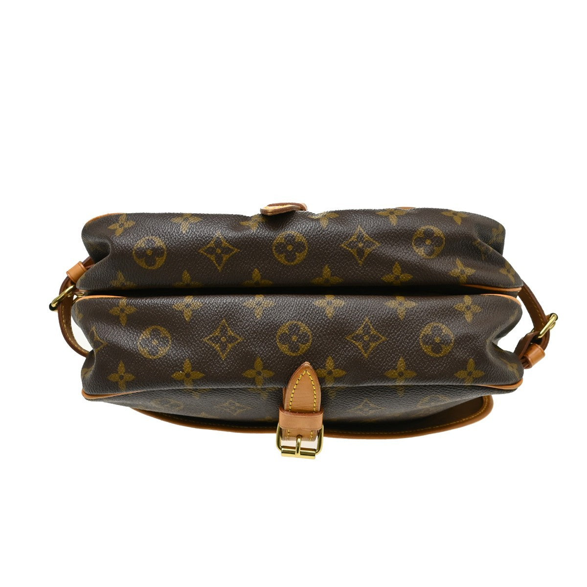 Louis Vuitton Saumur Handbag Monogram Canvas Brown Canvas Shoulder Bag Bag (Pre-Owned)