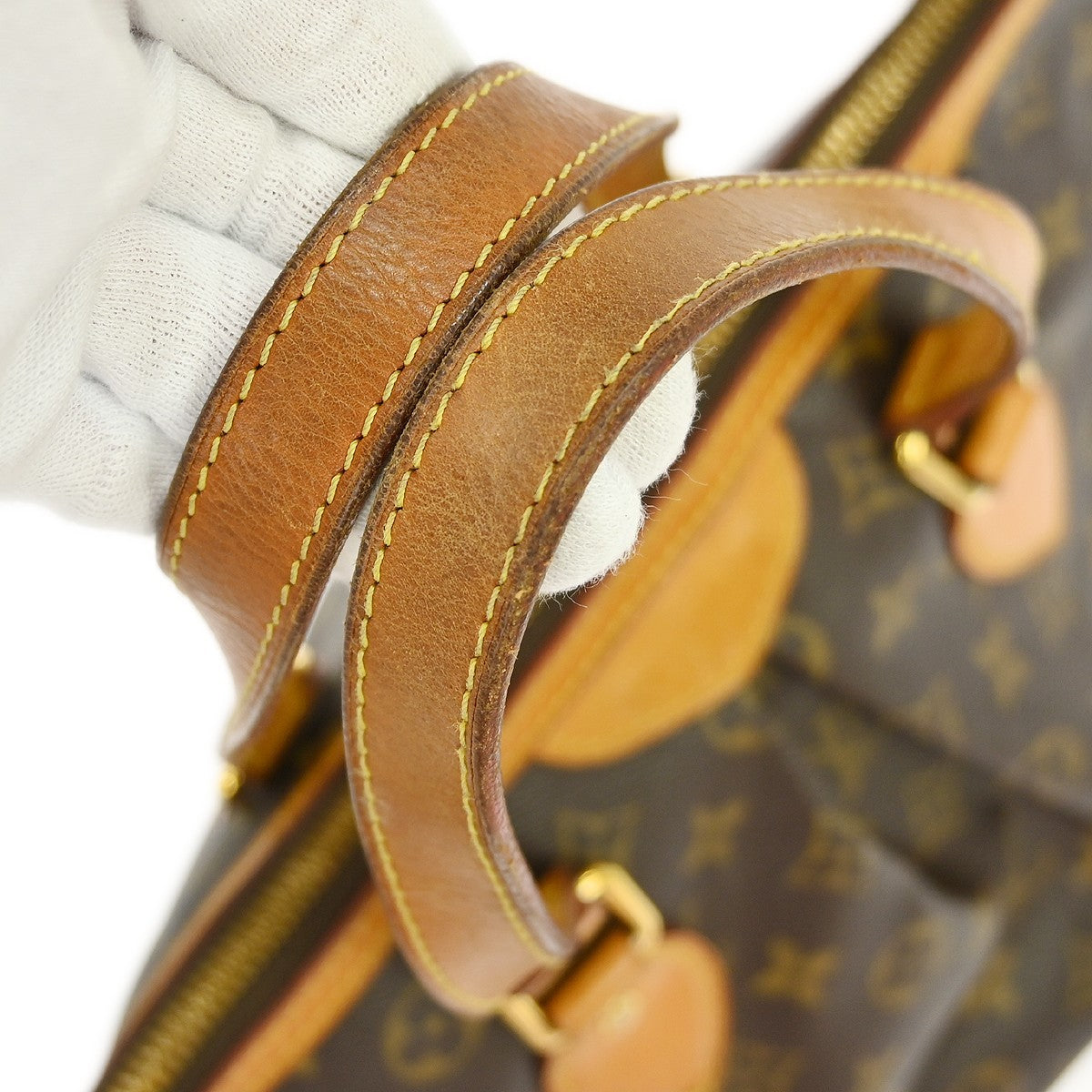Louis Vuitton Palermo Handbag Monogram Canvas Brown Canvas Tote Bag Bag (Pre-Owned)
