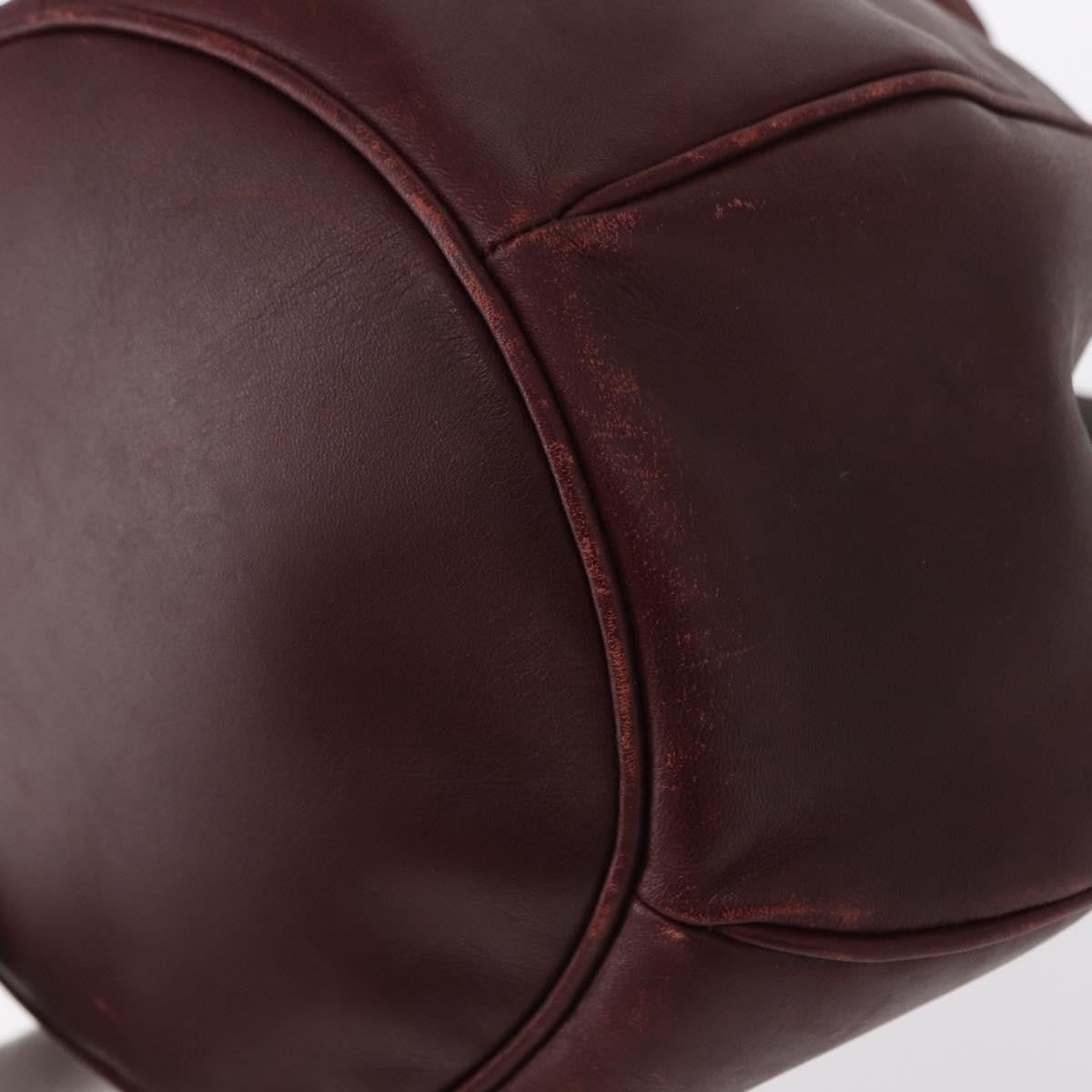 Cartier Must De Cartier Bag Leather Burgundy Leather Shoulder Bag Bag (Pre-Owned)