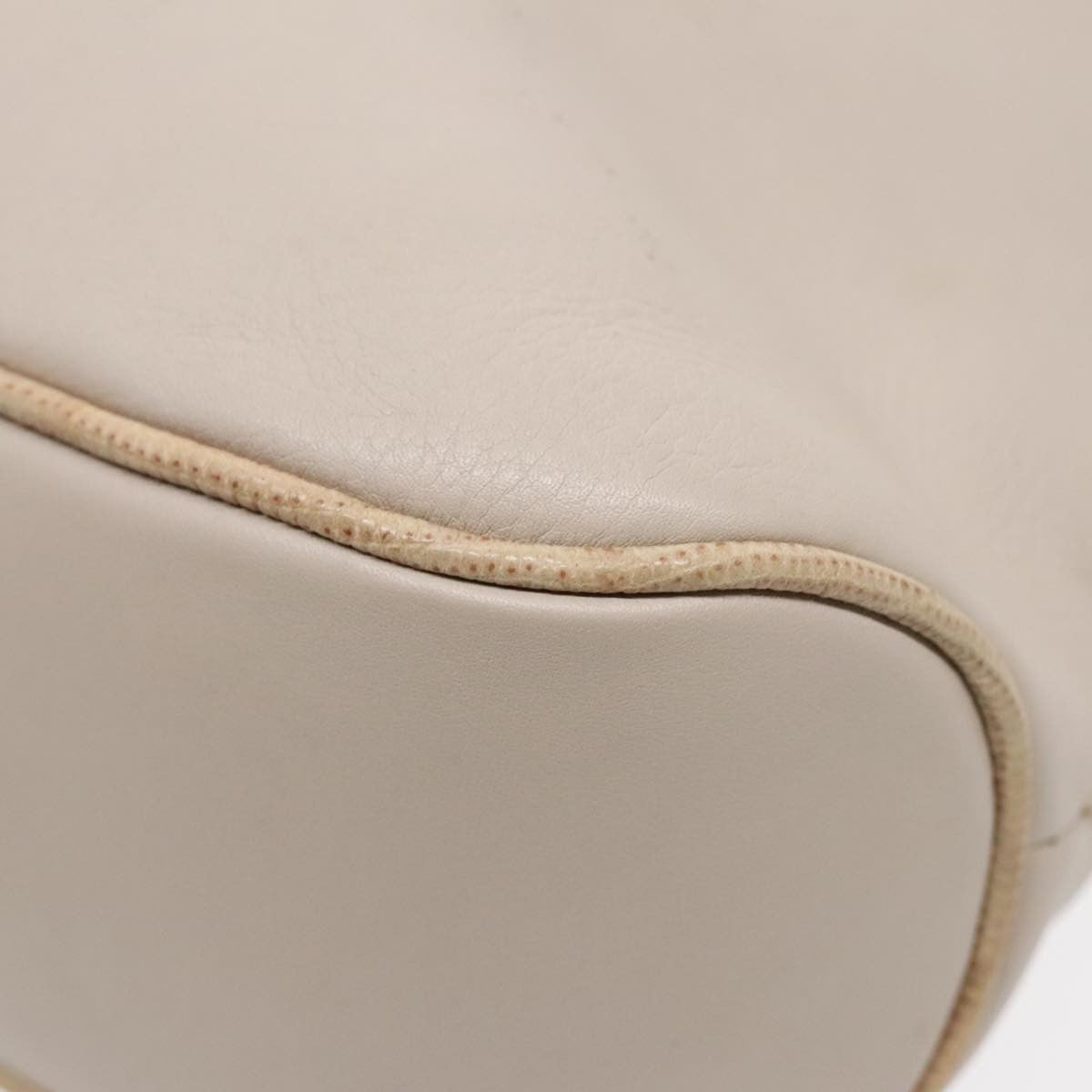 Celine Vintage Shoulder Bag Leather Beige Leather Shoulder Bag Bag (Pre-Owned)