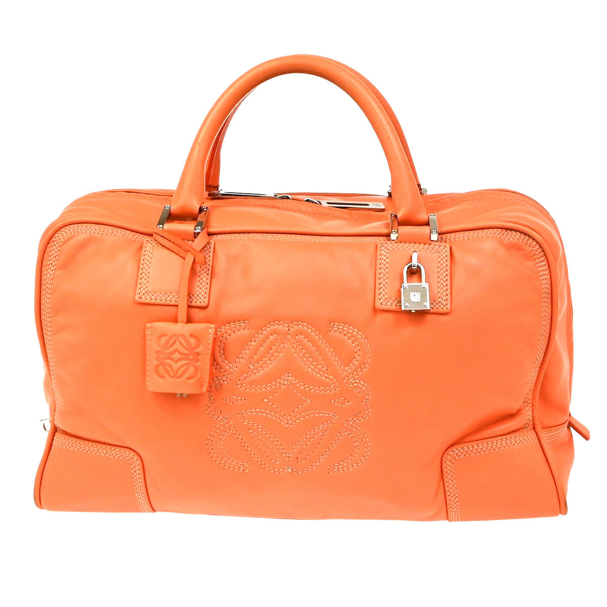 Loewe Amazona Bag Leather Orange Leather Handbag (Pre-Owned)
