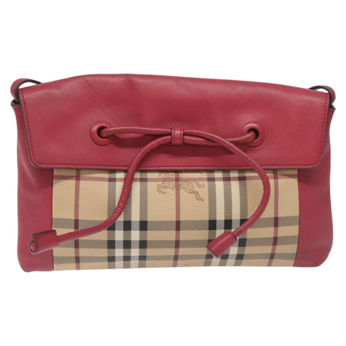 Burberry Nova Check Shoulder Bag Canvas And Leather Beige Pvc Shoulder Bag Bag (Pre-Owned)