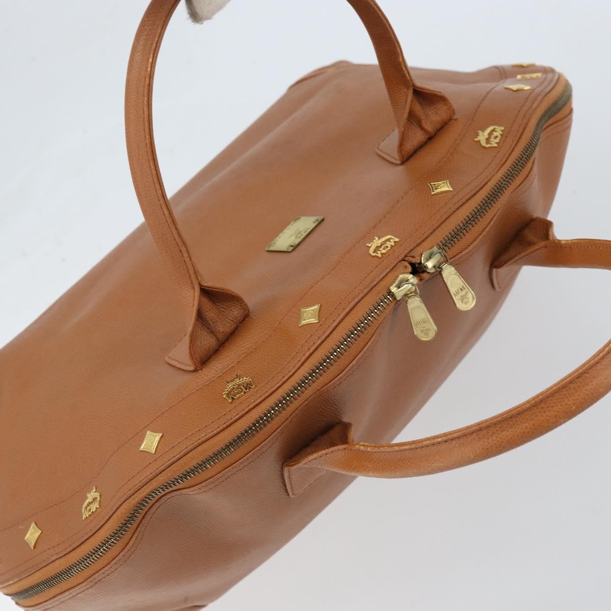 MCM Vintage Handbag Leather Brown Leather Handbag (Pre-Owned)