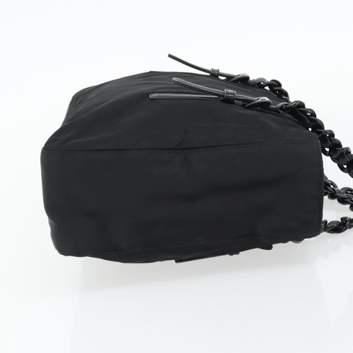 Prada Shoulder Bag Nylon Black Black Nylon Shoulder Bag Bag (Pre-Owned)