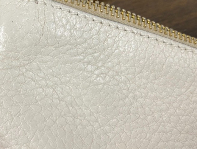 Prada Double Zip Crossbody Bag Vitello Daino White Leather Shoulder Bag Bag (Pre-Owned)