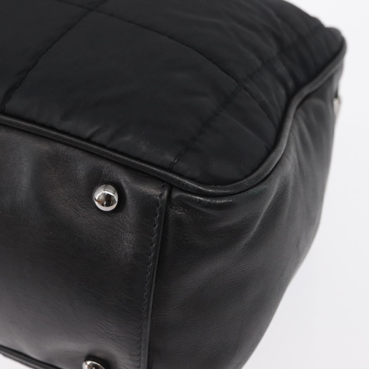 Chanel Square Stitch Boston Bag Quilted Nylon Black Nylon Travel Bag Bag (Pre-Owned)