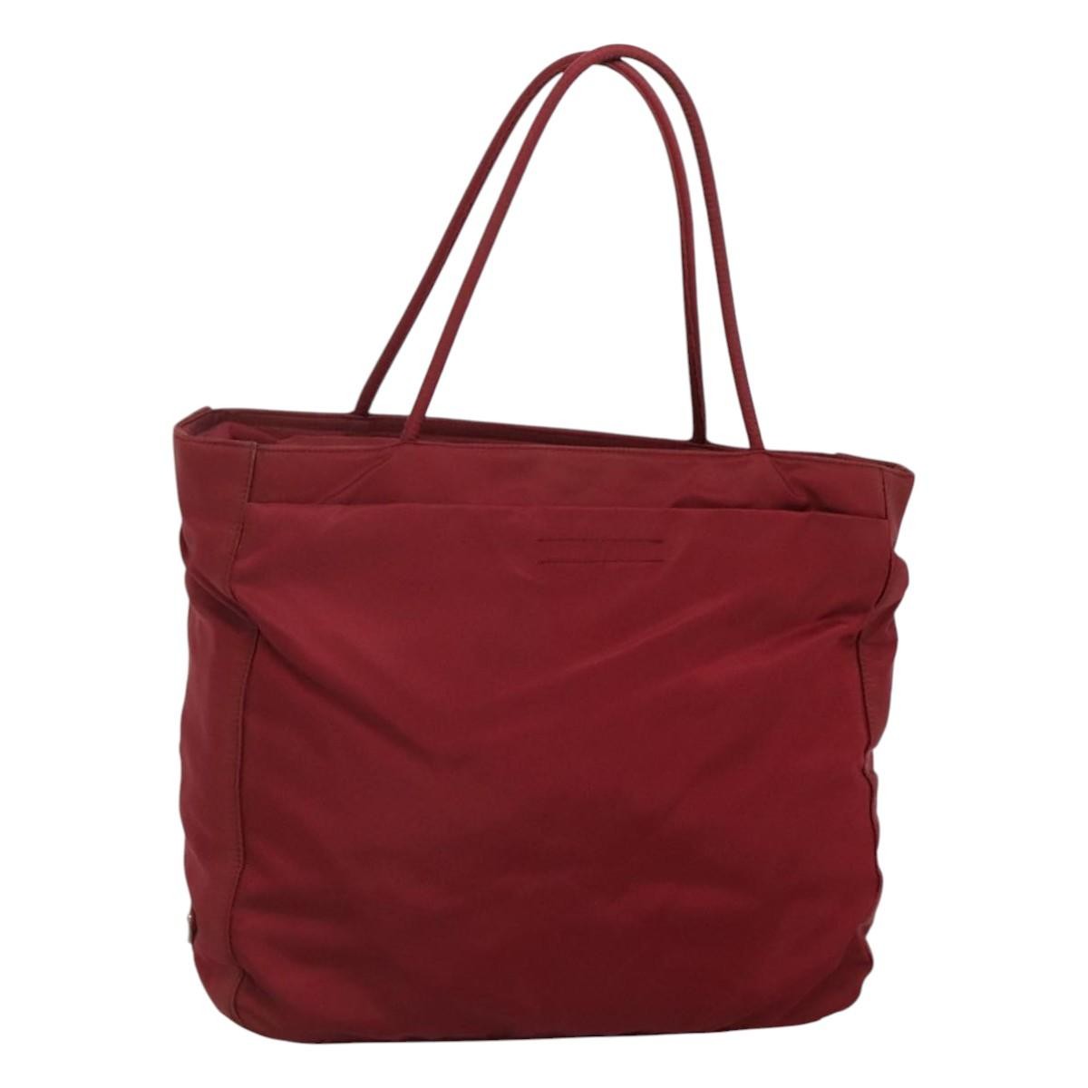 Prada Vintage Zip Tote Tessuto Red Nylon Tote Bag Bag (Pre-Owned)