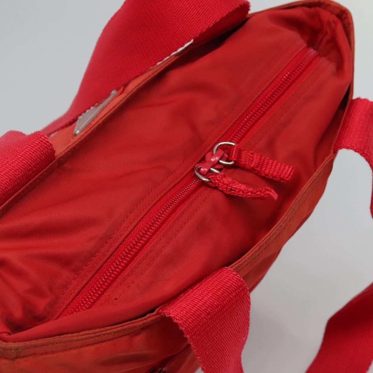 Prada Vintage Zip Tote Tessuto Red Nylon Tote Bag Bag (Pre-Owned)