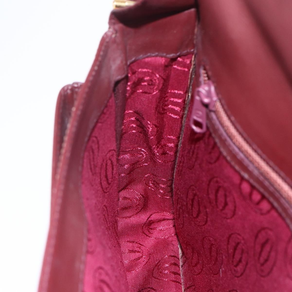 Cartier Must De Cartier Shoulder Bag Leather Burgundy Leather Shoulder Bag Bag (Pre-Owned)