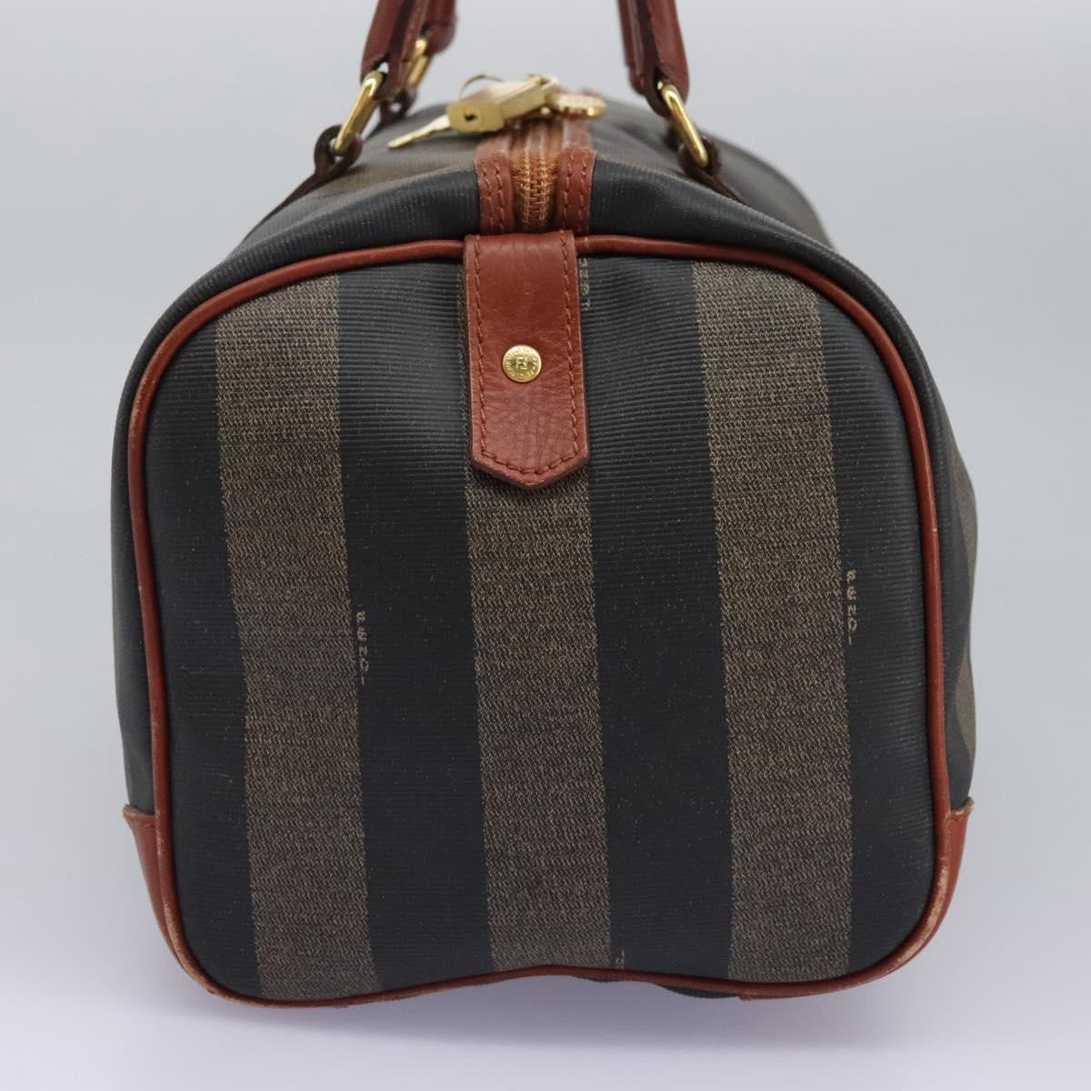 Fendi Vintage Pequin Convertible Boston Bag Coated Canvas Multicolour Canvas Travel Bag Bag (Pre-Owned)