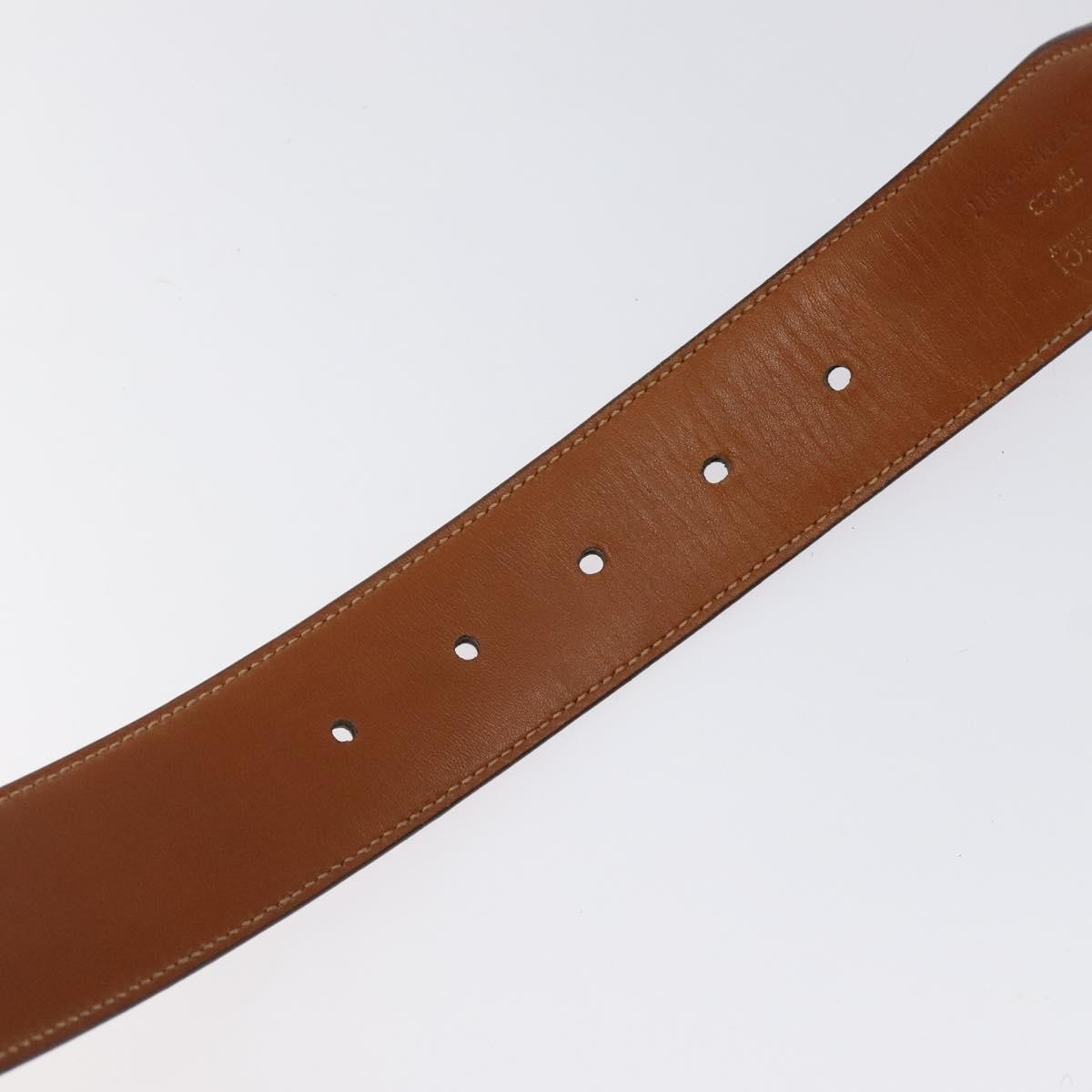 Gucci Round Buckle Belt Leather Brown Leather Belts Accessory (Pre-Owned)