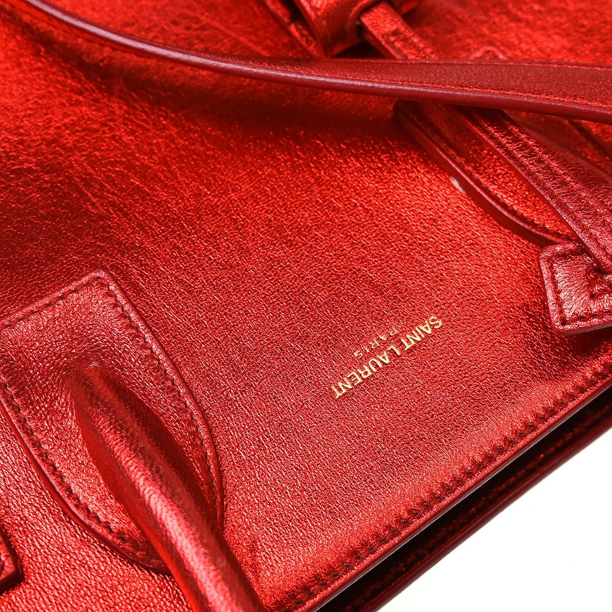Saint Laurent Sac De Jour Bag Leather Red Leather Handbag (Pre-Owned)