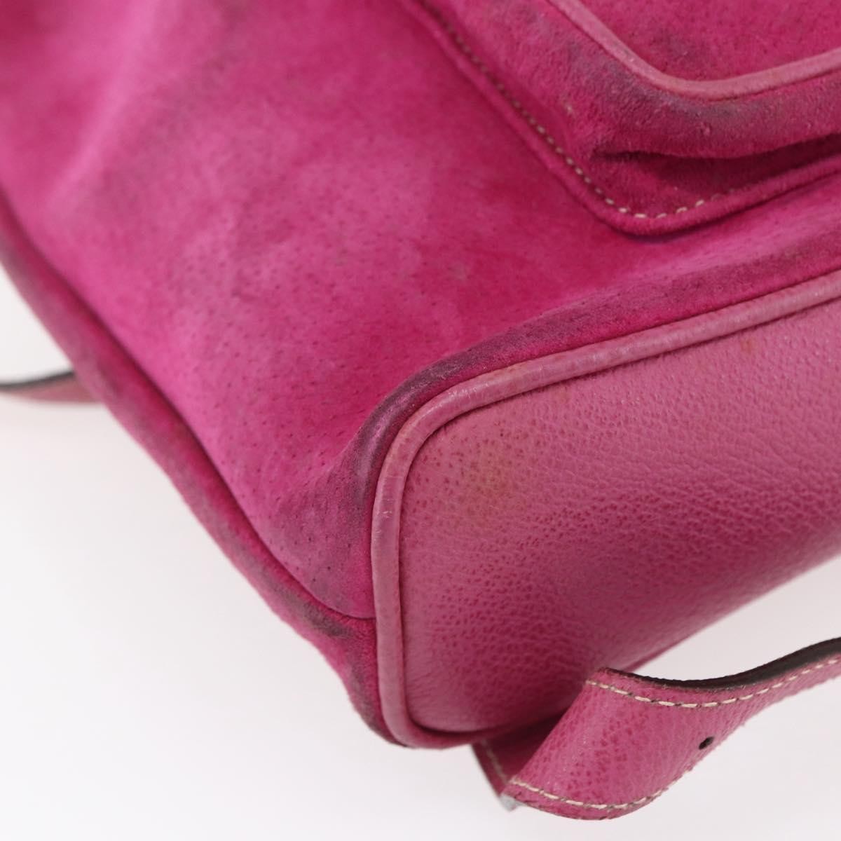 Gucci Vintage Bamboo Backpack Suede Pink Suede Backpack Bag (Pre-Owned)