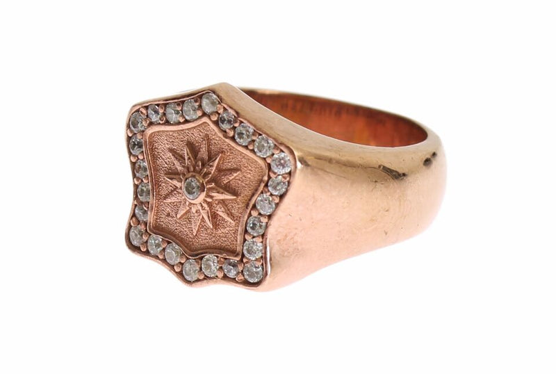 Nialaya Chic Pink Gold Plated Sterling Silver Women's Ring
