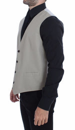 Dolce & Gabbana Elegant Beige Cotton Silk Dress Men's Vest