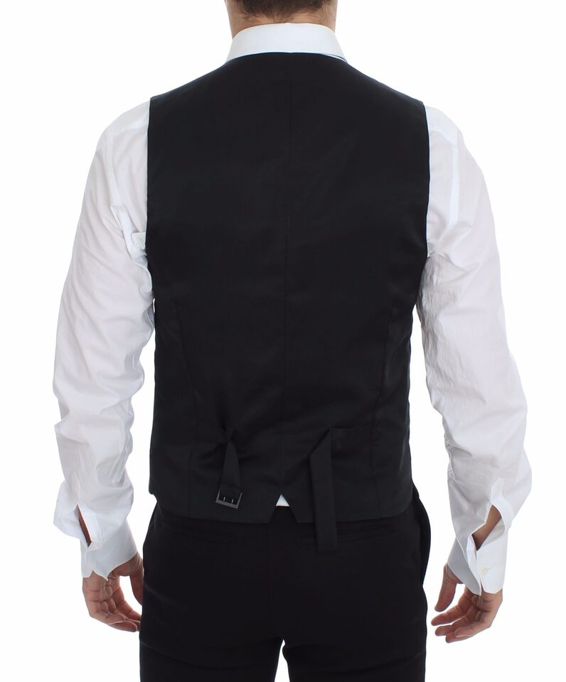 Dolce & Gabbana Elegant Gray Wool Stretch Dress Men's Vest