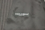 Dolce & Gabbana Gray Striped Wool Single Breasted Men's Vest