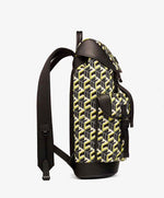 MCM Brandenburg Yellow/Black Cubic Monogram Unisex Nylon Backpack
