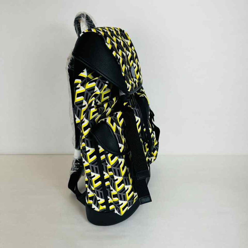 MCM Brandenburg Yellow/Black Cubic Monogram Unisex Nylon Backpack