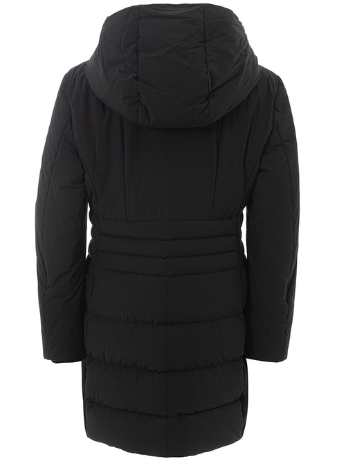 Peuterey Elegant Long Quilted Black Women's Jacket