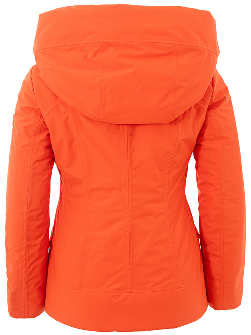 Peuterey Chic Maxi Hooded Quilted Orange Women's Jacket