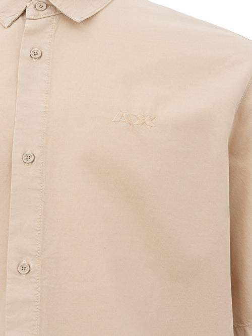 Armani Exchange Beige Short Sleeve Men's Shirt