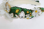 Dolce & Gabbana Yellow White Sunflower Crystal Floral Women's Headband