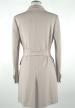 Made in Italy Elegant Virgin Wool Gray Belted Women's Jacket