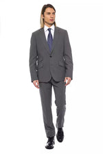 Billionaire Italian Couture Elegant Gray Wool Two-Button Designer Men's Suit