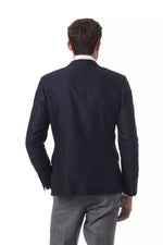 Billionaire Italian Couture Elegant Blue Wool Jacket for Men's Men