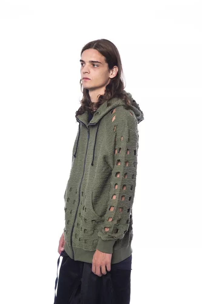 Nicolo Tonetto Oversized Hooded Fleece - Army Zip Men's Comfort